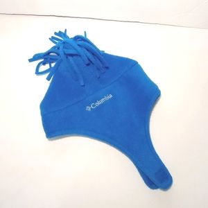 Columbia Logo Hoop & Loop Closure Winter Blue Youth Hat With Tassels